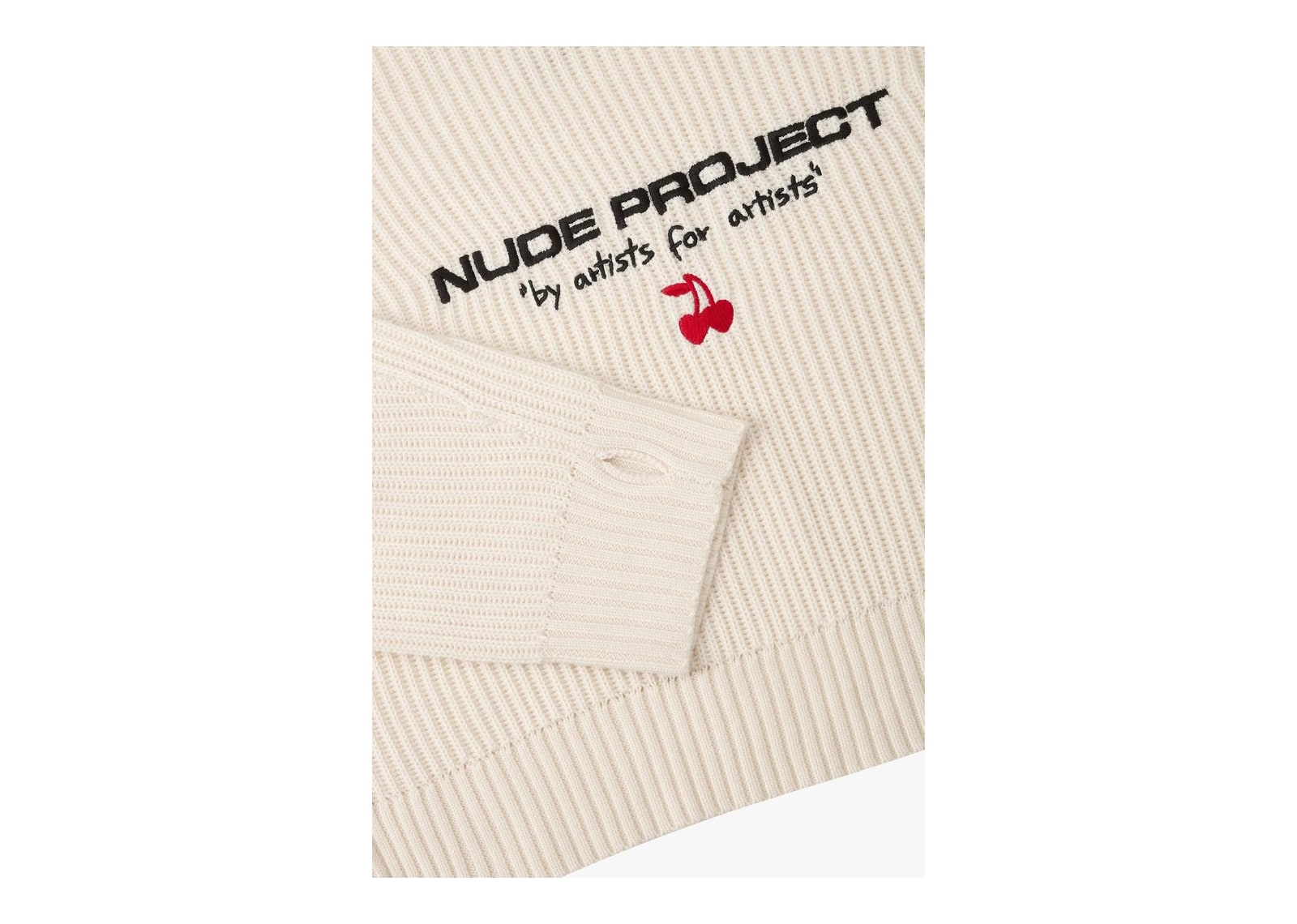 Nude Project Wavy Knit Sweater Ivory - görsel 12