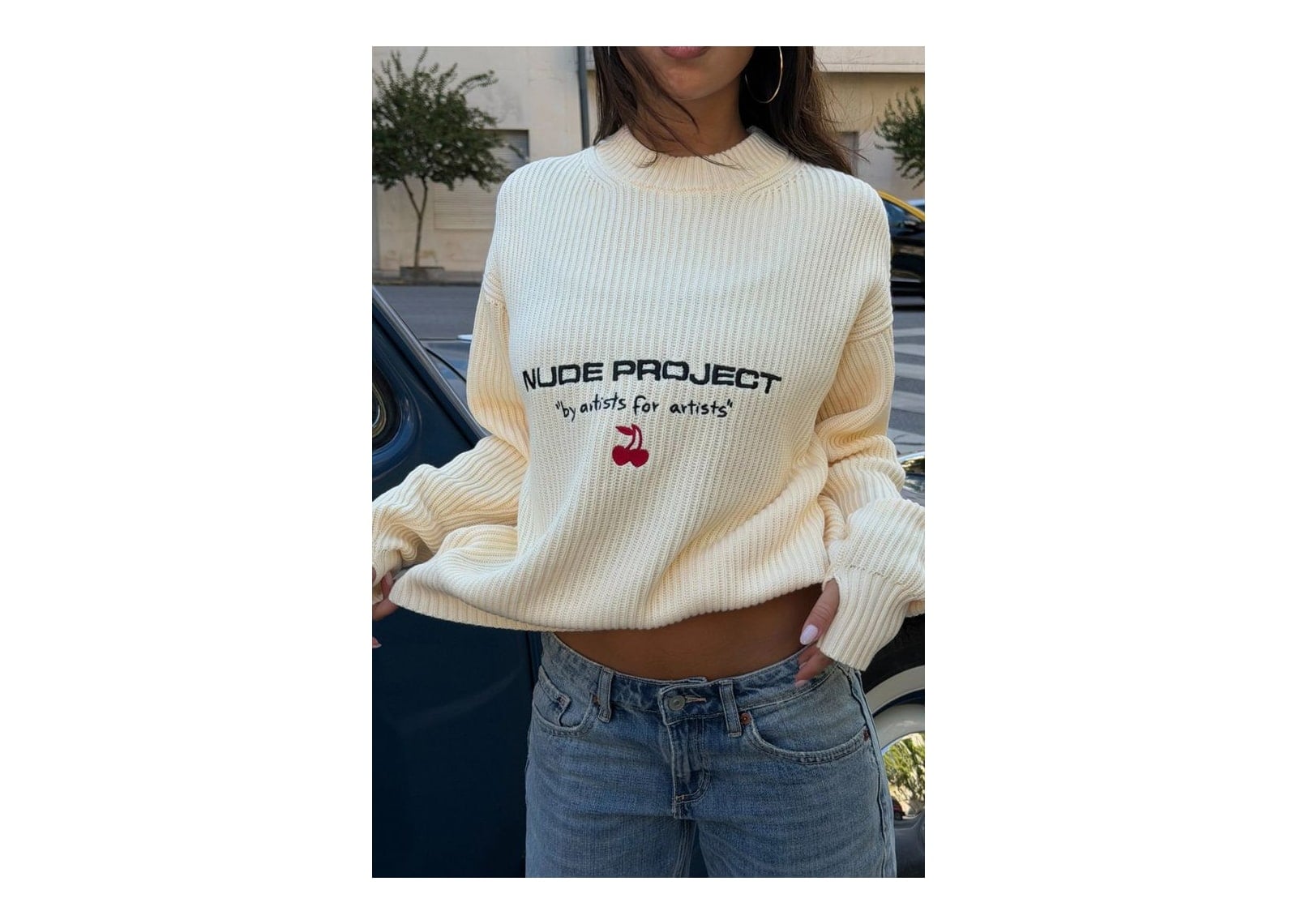 Nude Project Wavy Knit Sweater Ivory - görsel 5