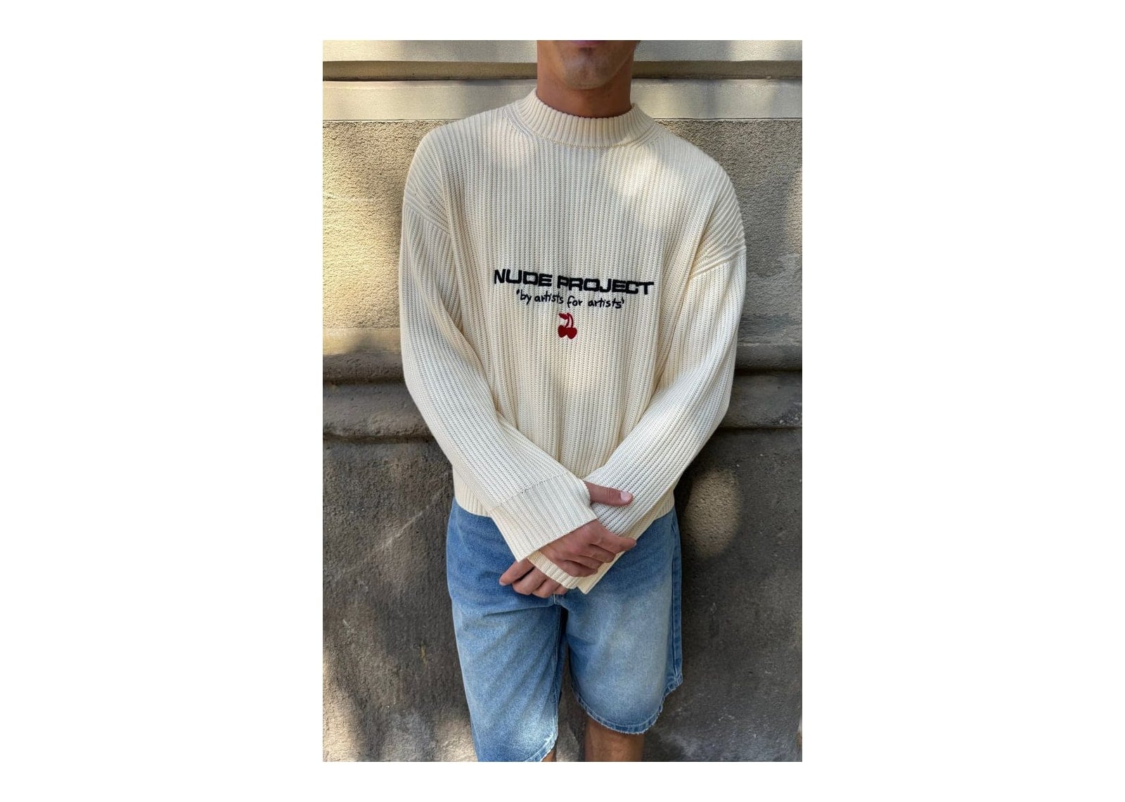 Nude Project Wavy Knit Sweater Ivory - görsel 8