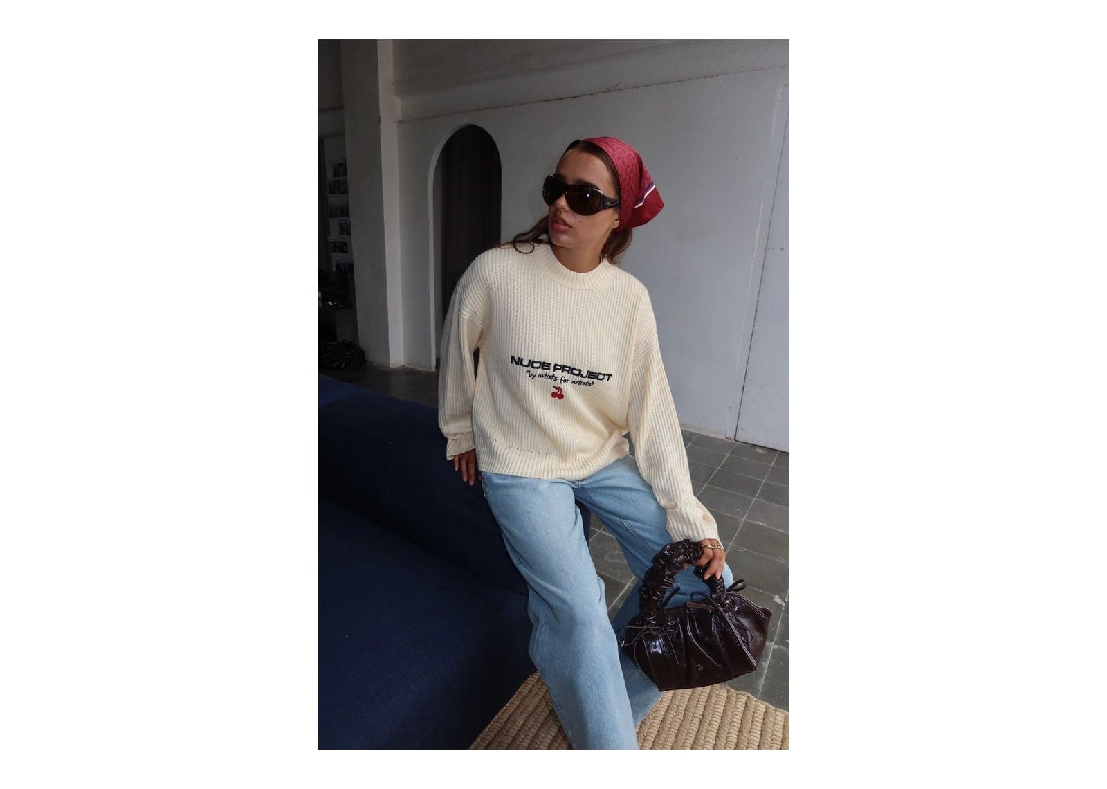 Nude Project Wavy Knit Sweater Ivory - görsel 9