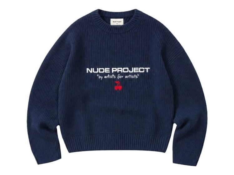 Nude Project Wavy Knit Sweater Navy