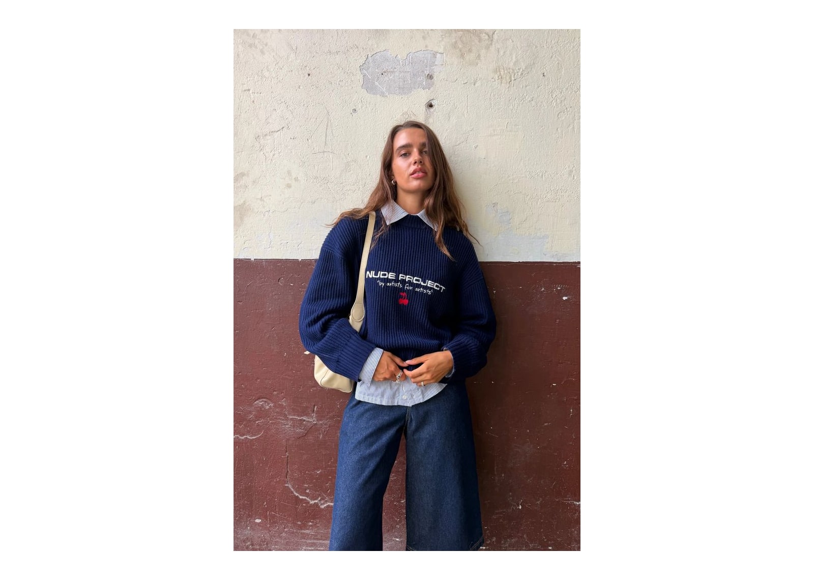 Nude Project Wavy Knit Sweater Navy - görsel 10