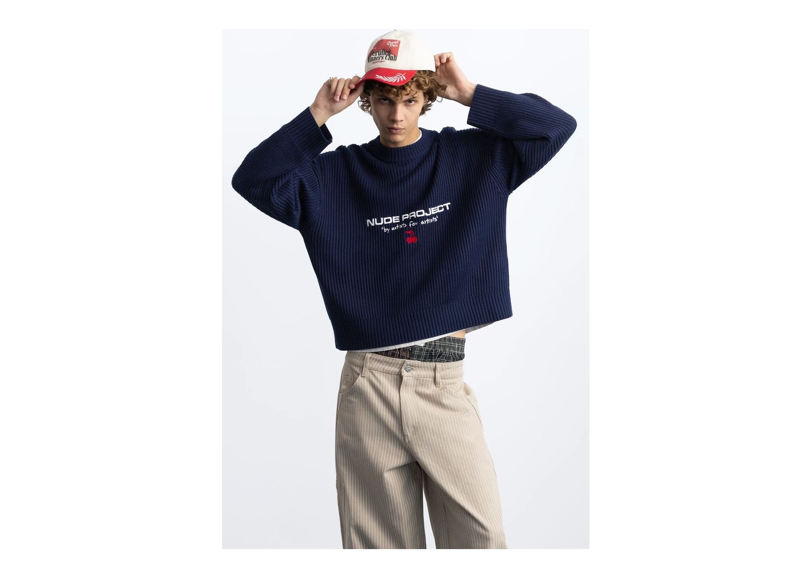 Nude Project Wavy Knit Sweater Navy - görsel 2