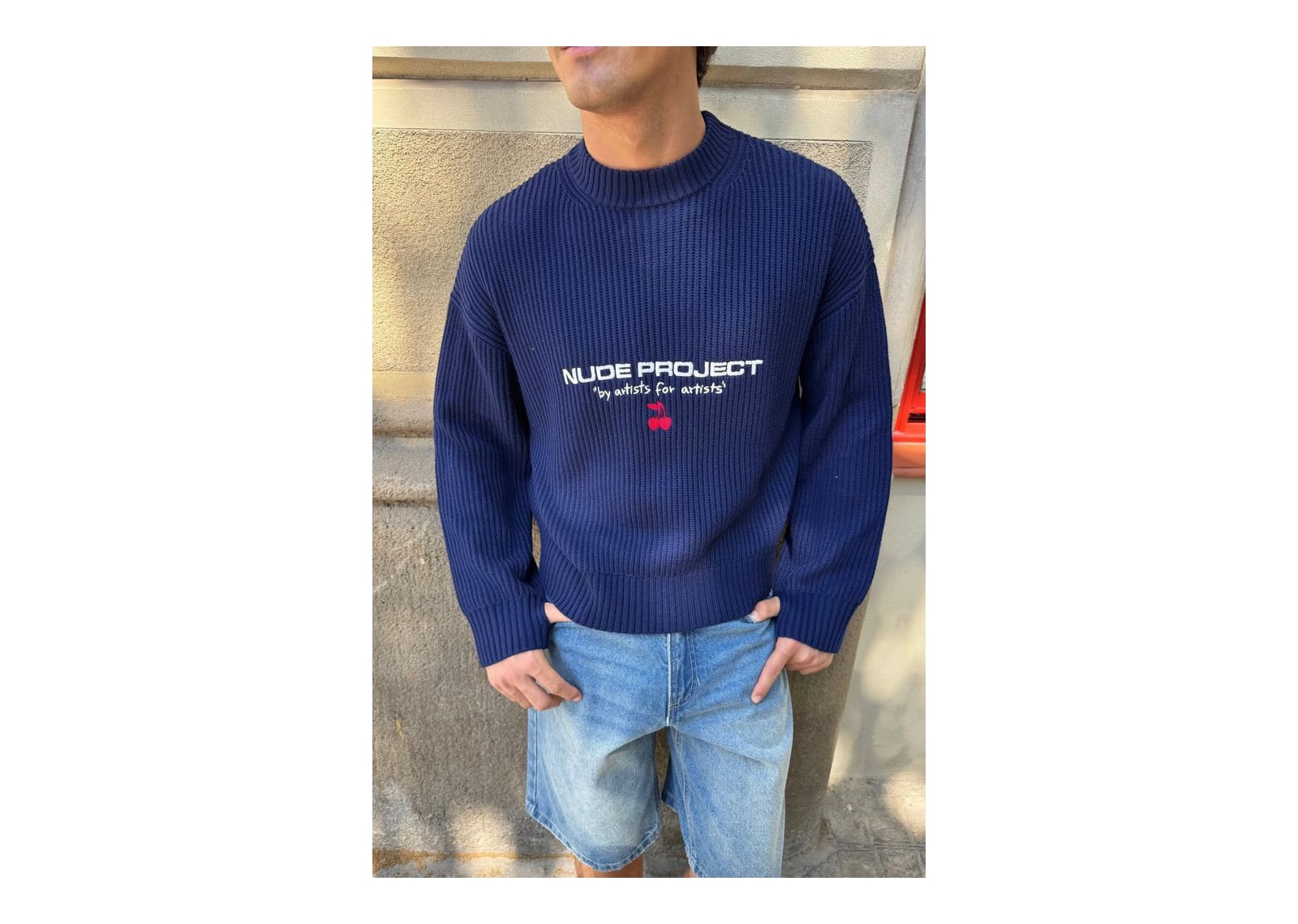 Nude Project Wavy Knit Sweater Navy - görsel 6