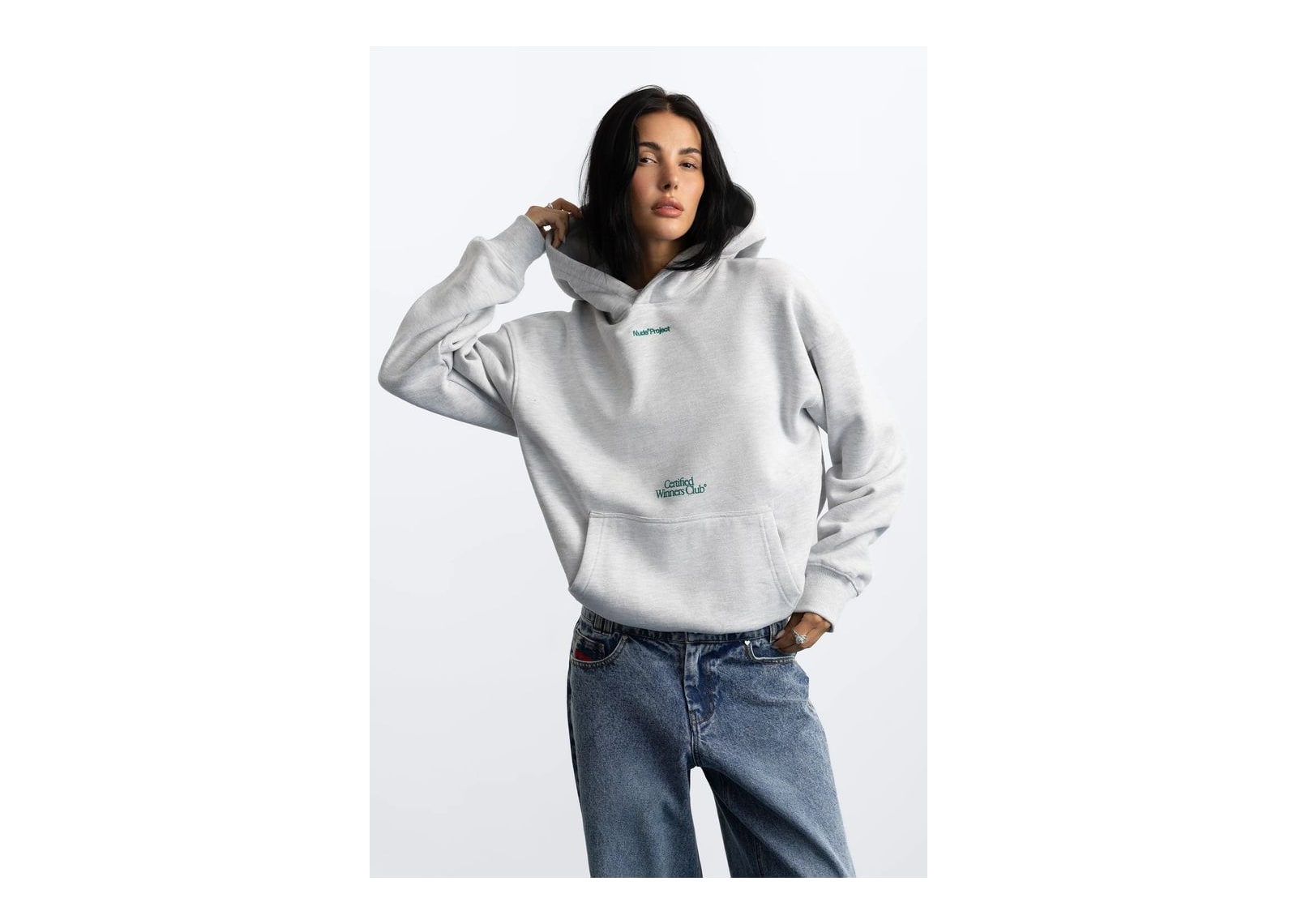Nude Project Winner Hoodie Grey Melange - görsel 10