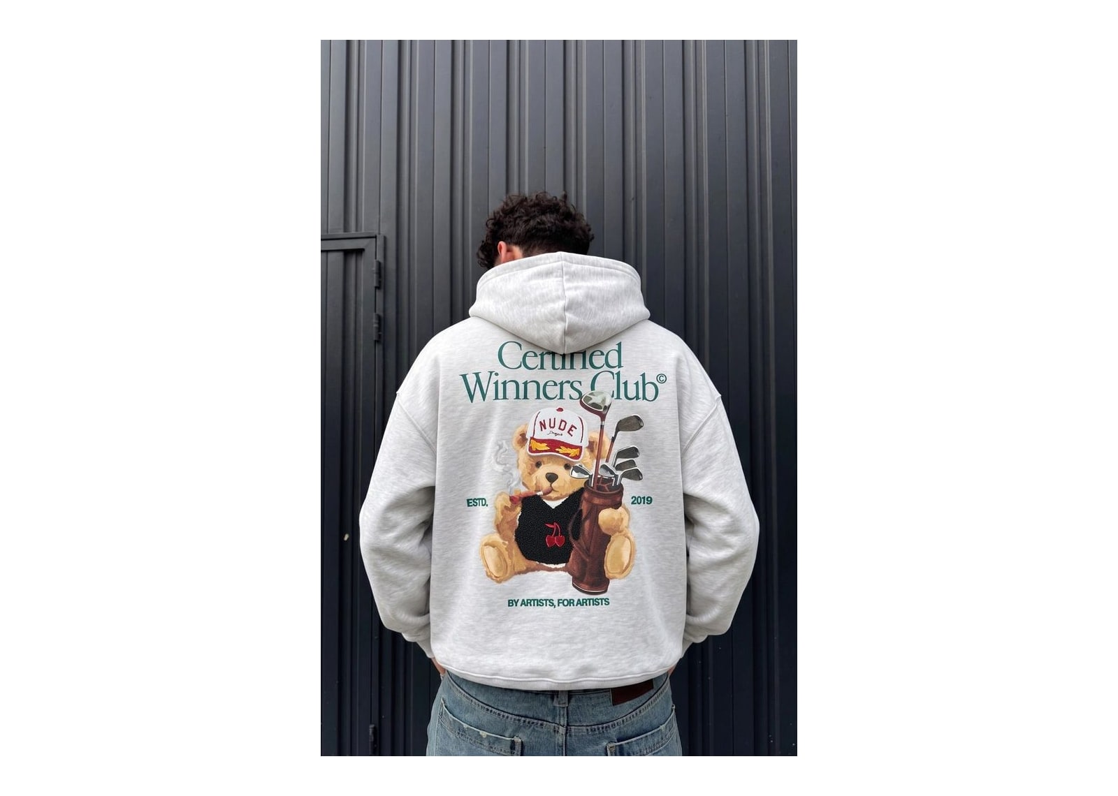Nude Project Winner Hoodie Grey Melange - görsel 6