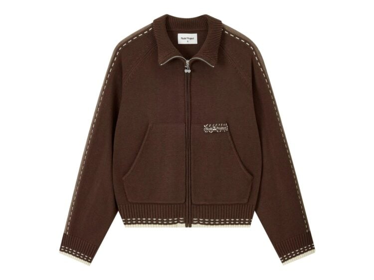 Nude Project Work Trip Zip-Up Knit Cardigan Brown