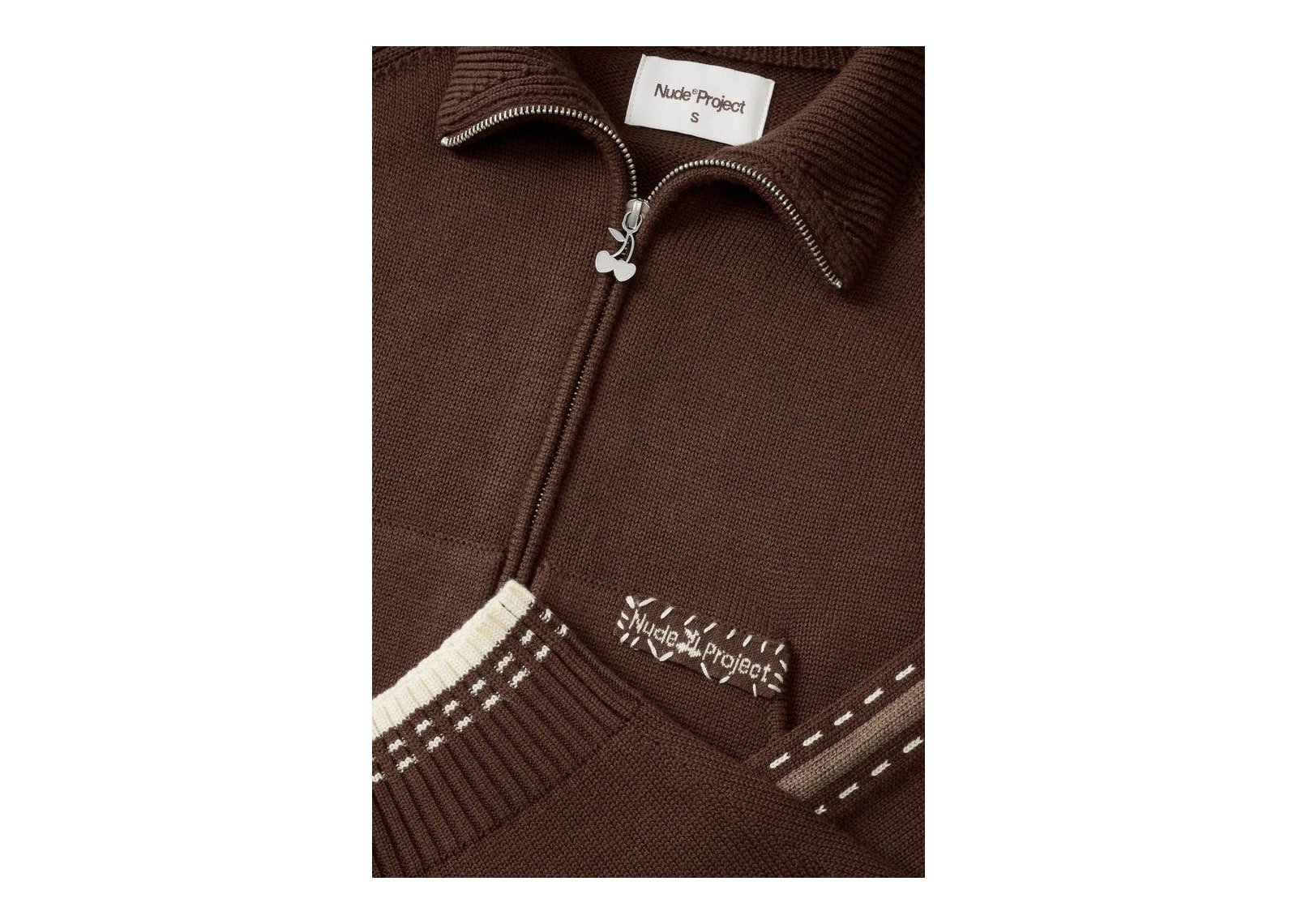 Nude Project Work Trip Zip-Up Knit Cardigan Brown - görsel 13