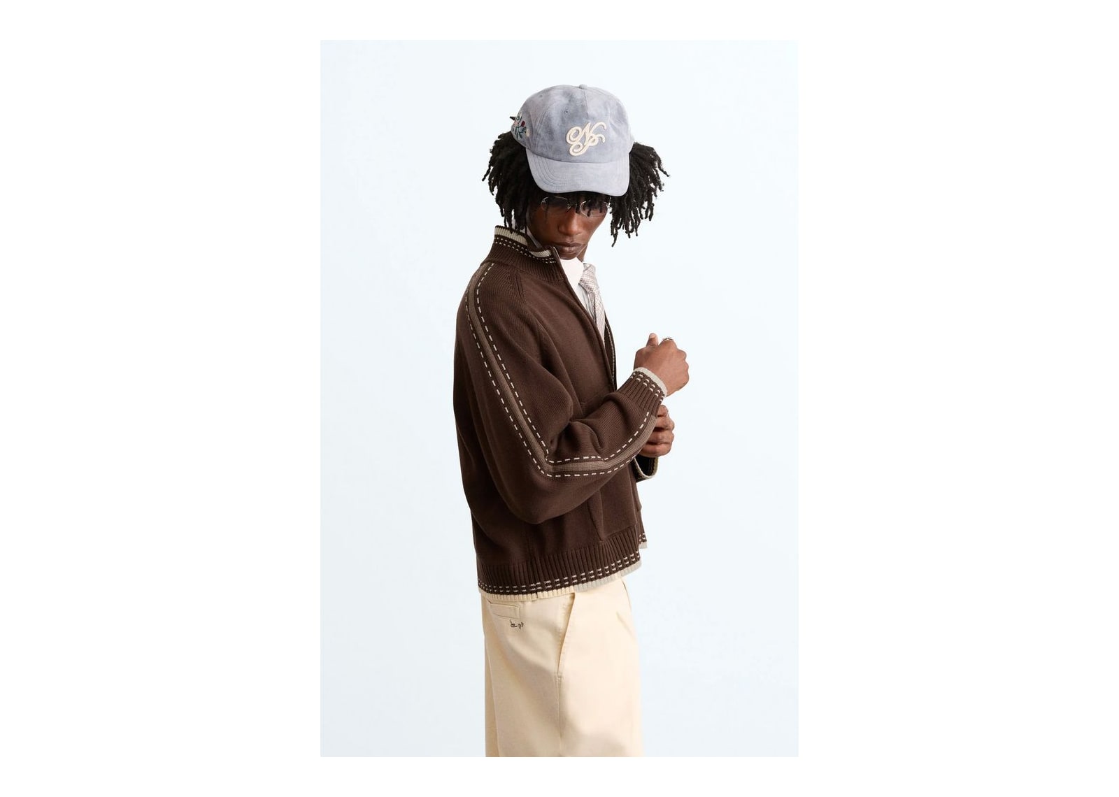 Nude Project Work Trip Zip-Up Knit Cardigan Brown - görsel 3