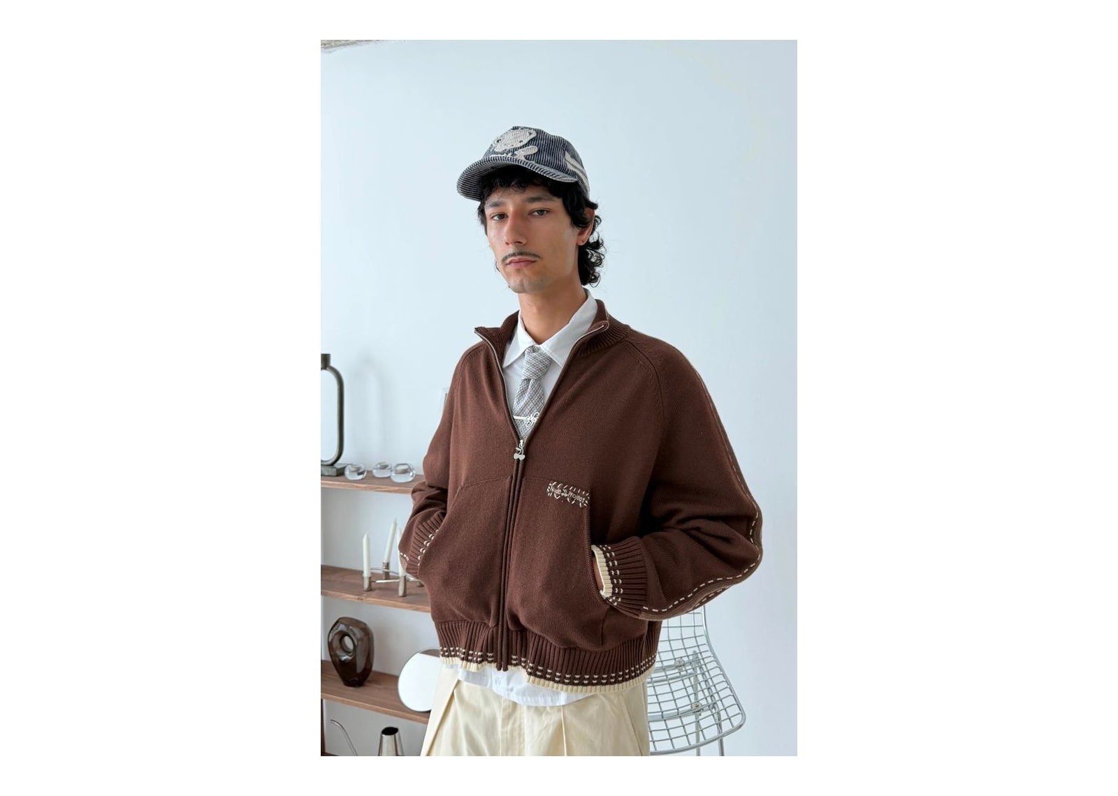 Nude Project Work Trip Zip-Up Knit Cardigan Brown - görsel 4