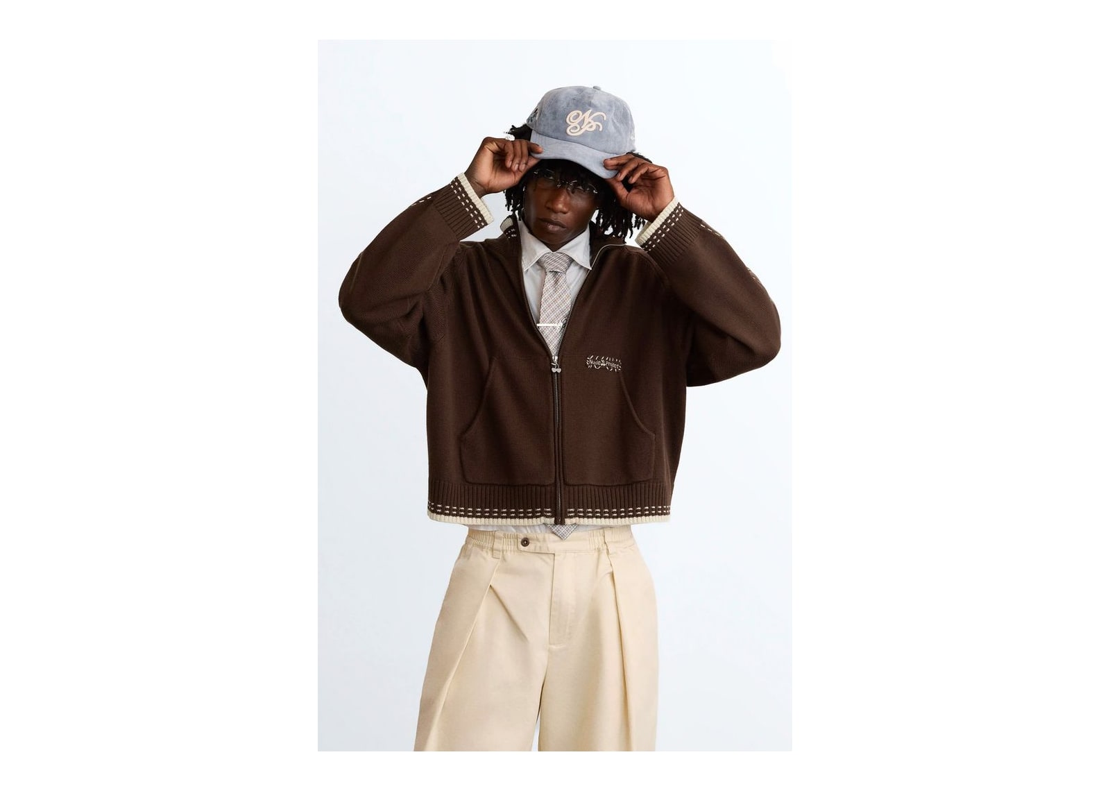 Nude Project Work Trip Zip-Up Knit Cardigan Brown - görsel 6