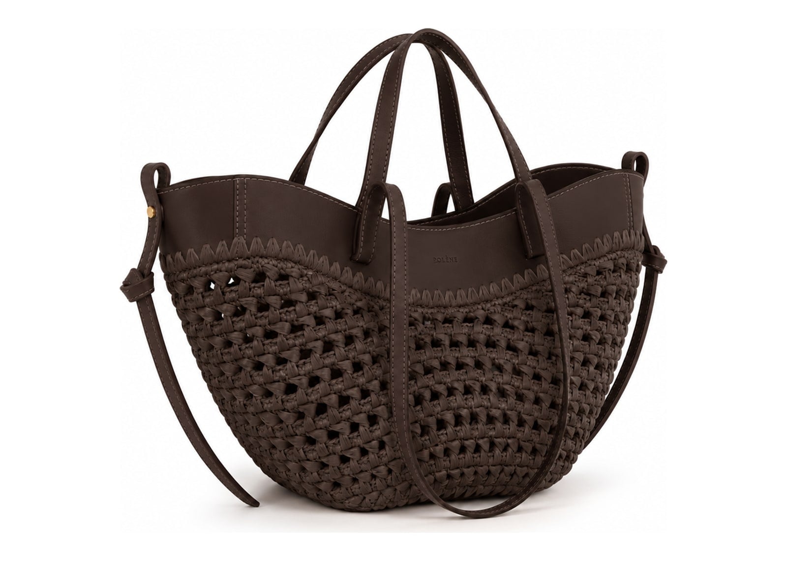 Polène Cyme Mini Edition Raffia Ebony