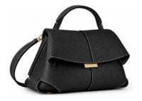 Polène Mokki Edition Textured Black with Ecru Stitching