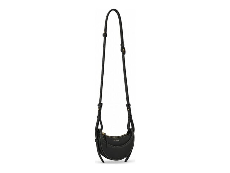 Polène Numéro Dix Micro Edition Smooth Black with Ecru Stitching