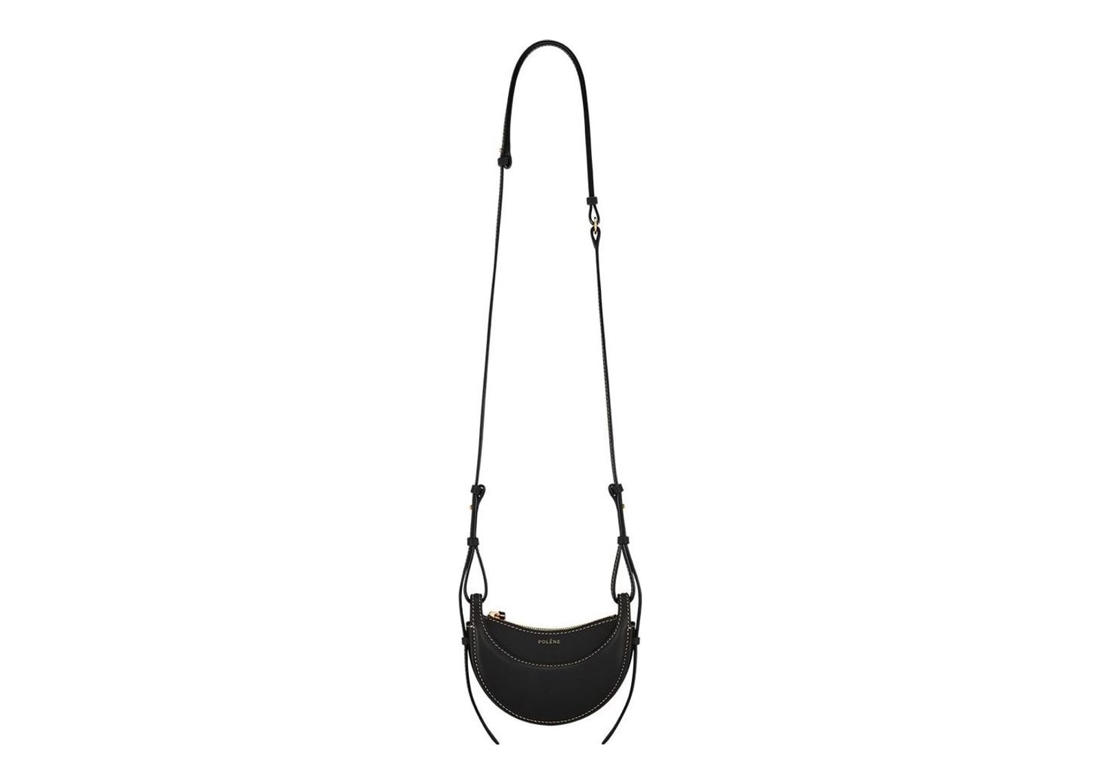 Polène Numéro Dix Micro Edition Smooth Black with Ecru Stitching - görsel 2