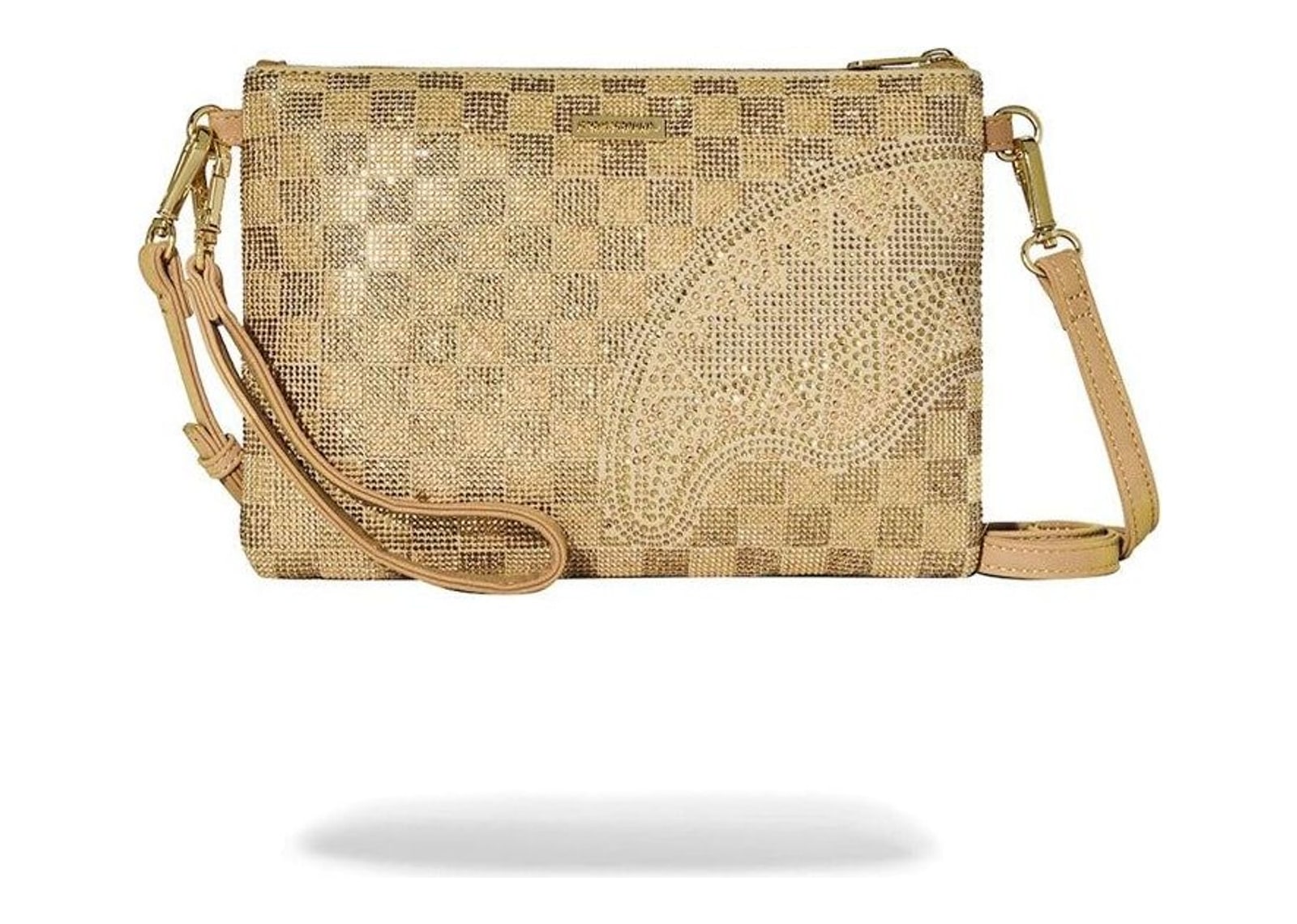 Sprayground 2 Tone Gold Trinity Crossover Clutch Gold