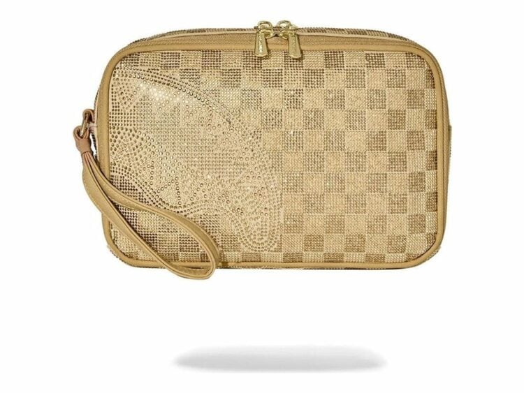 Sprayground 2 Tone Gold Trinity Toiletry Brick Gold