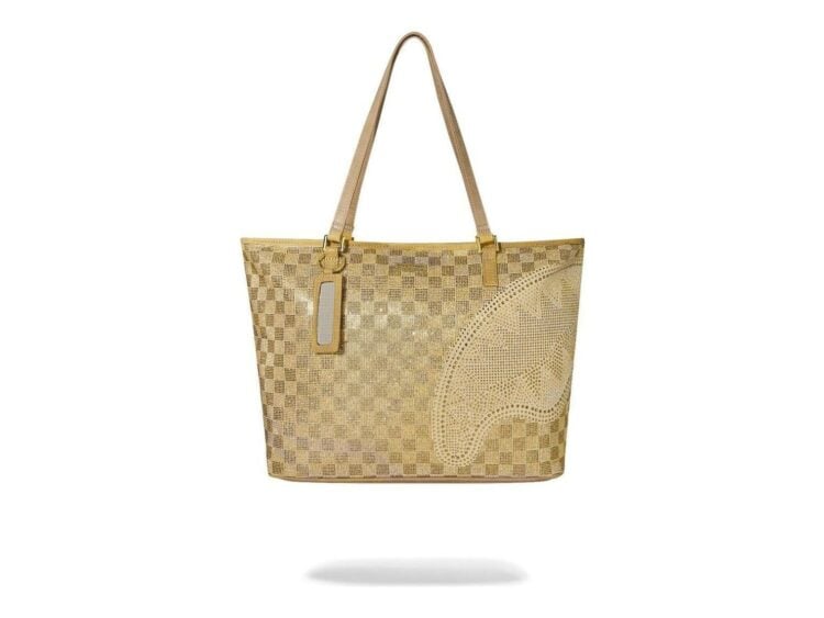 Sprayground 2 Tone Gold Trinity Tote Gold