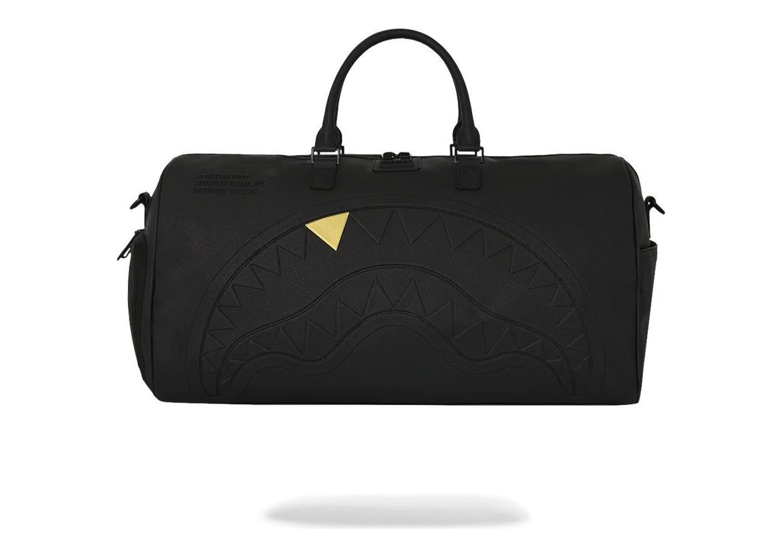 Sprayground Blacked Out Embossed Gold Tooth Duffle Gold