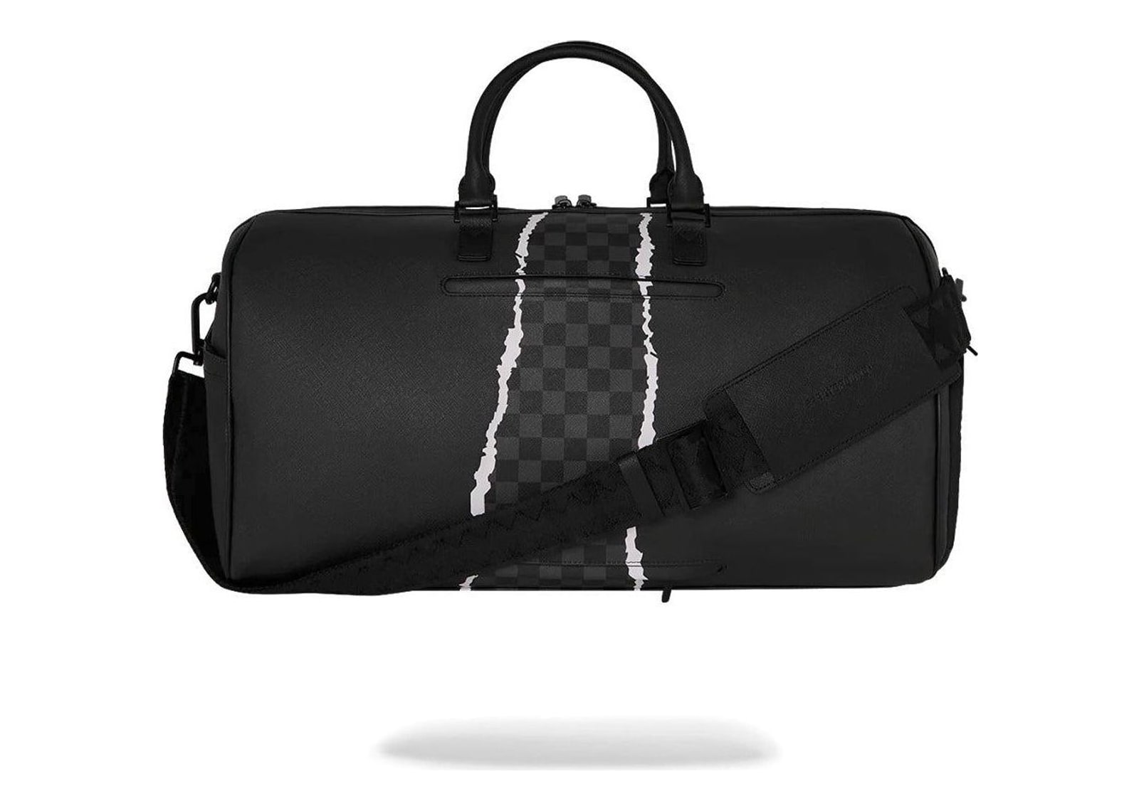 Sprayground Center Rip Revealing Gray Check Mini Duffle Grey - görsel 5