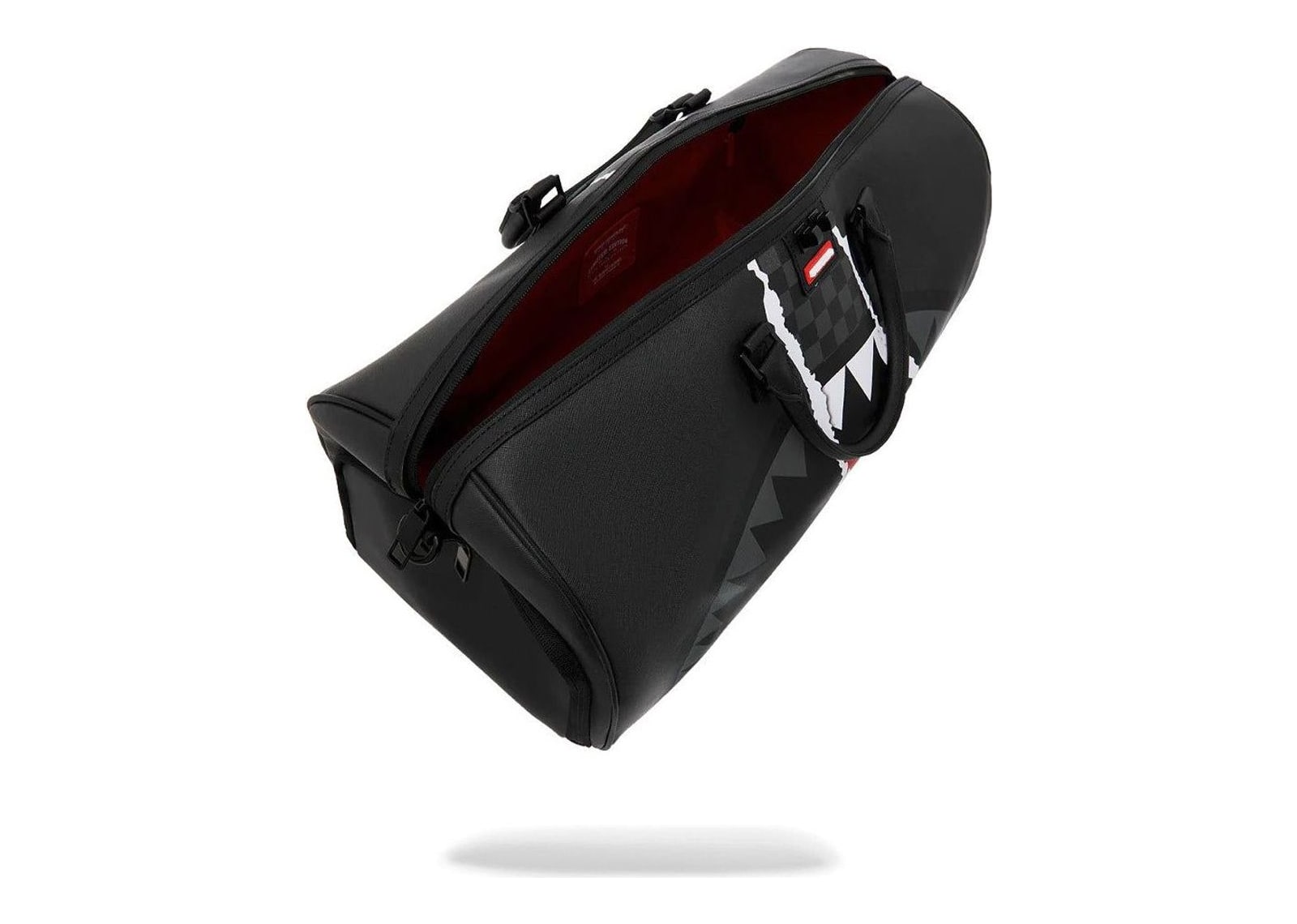 Sprayground Center Rip Revealing Gray Check Mini Duffle Grey - görsel 9
