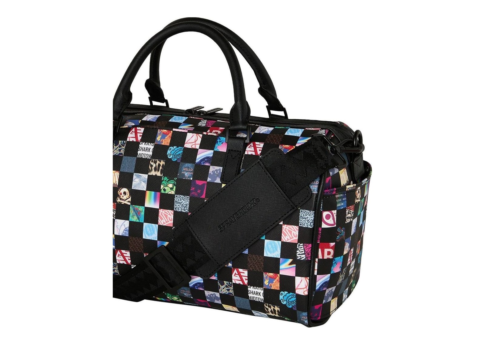 Sprayground Crazy Check Mini Duffle Black - görsel 5