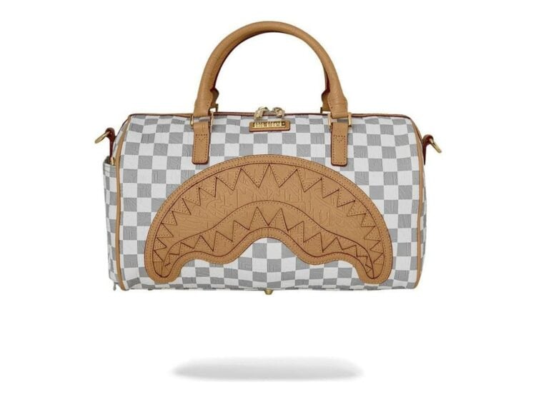 Sprayground Embossed Cream Check Mini Duffle Multicolor