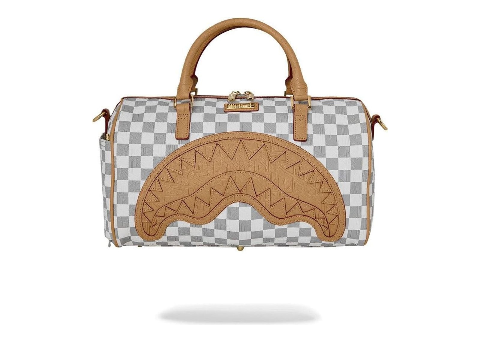 Sprayground Embossed Cream Check Mini Duffle Multicolor