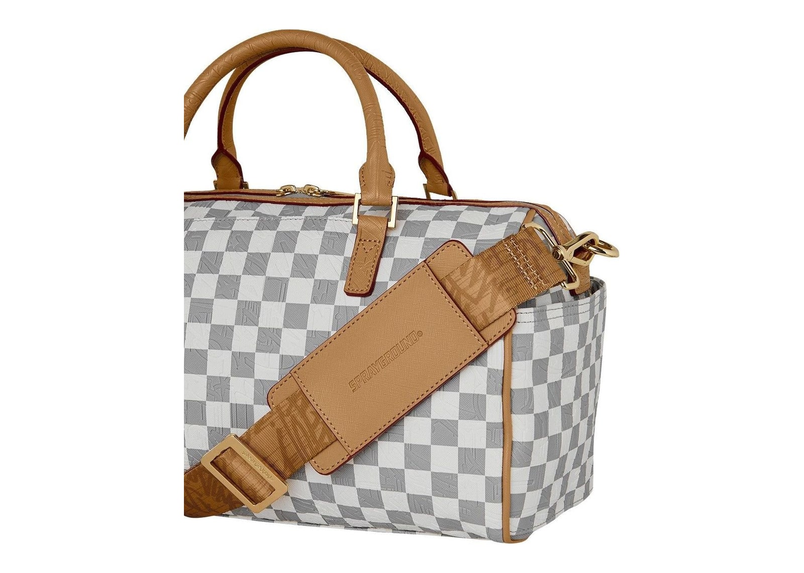 Sprayground Embossed Cream Check Mini Duffle Multicolor - görsel 5