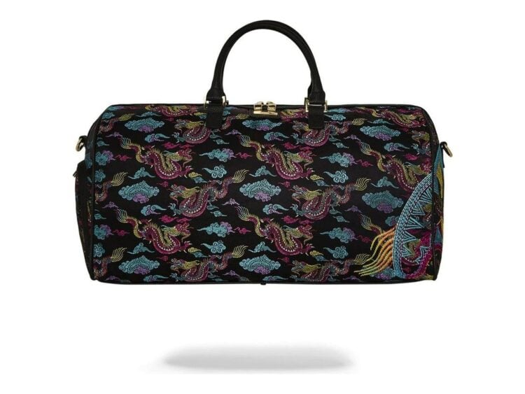 Sprayground Embroidered Dragons Duffle Black