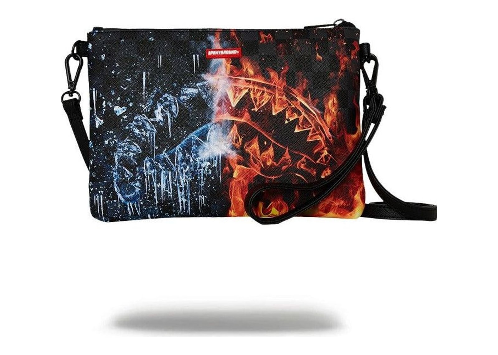 Sprayground Fire & Ice Shark Crossover Clutch Grey