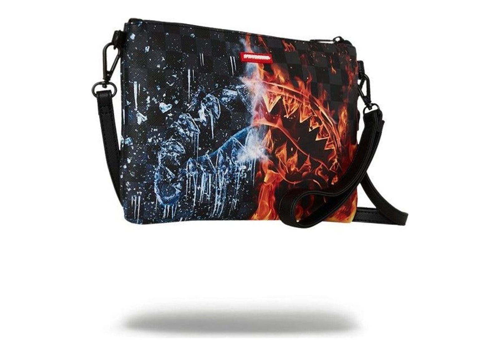Sprayground Fire & Ice Shark Crossover Clutch Grey - görsel 2