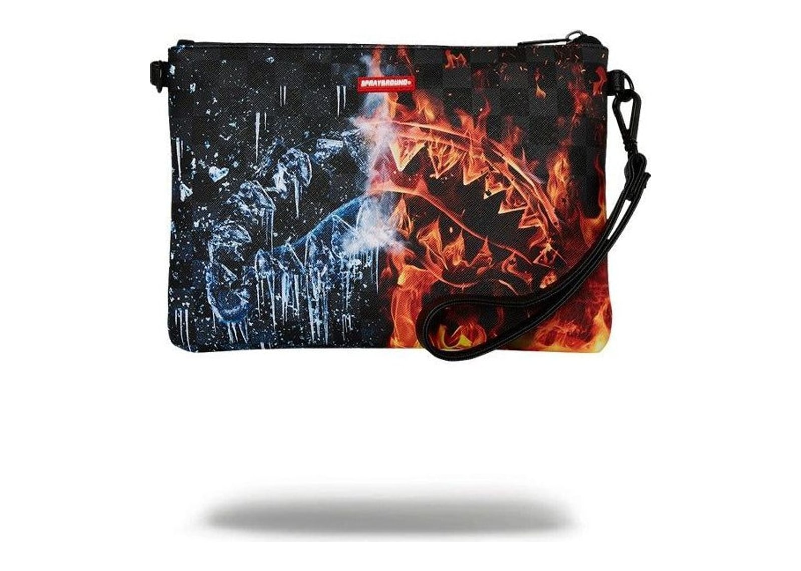 Sprayground Fire & Ice Shark Crossover Clutch Grey - görsel 3