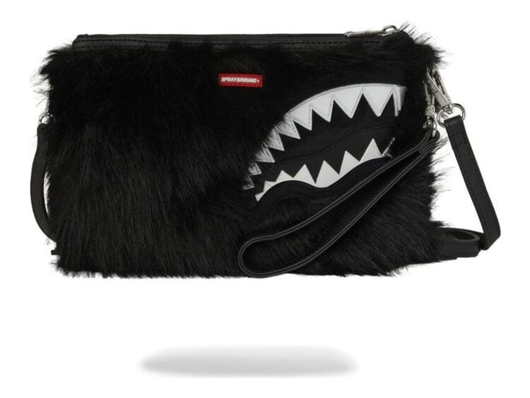 Sprayground Fur Cray Black Crossover Clutch Black