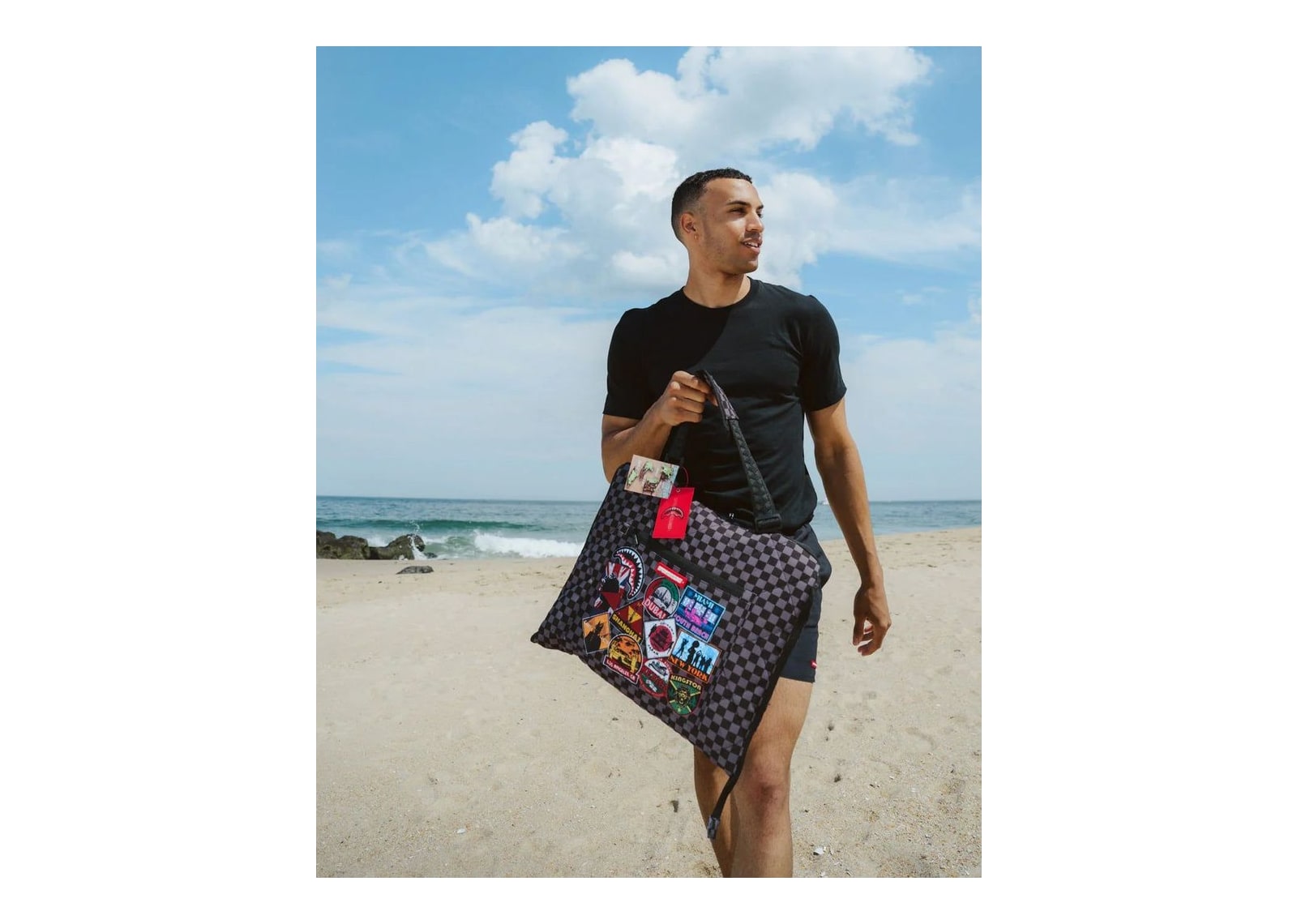 Sprayground Global Mogul Beach Throw Black - görsel 8