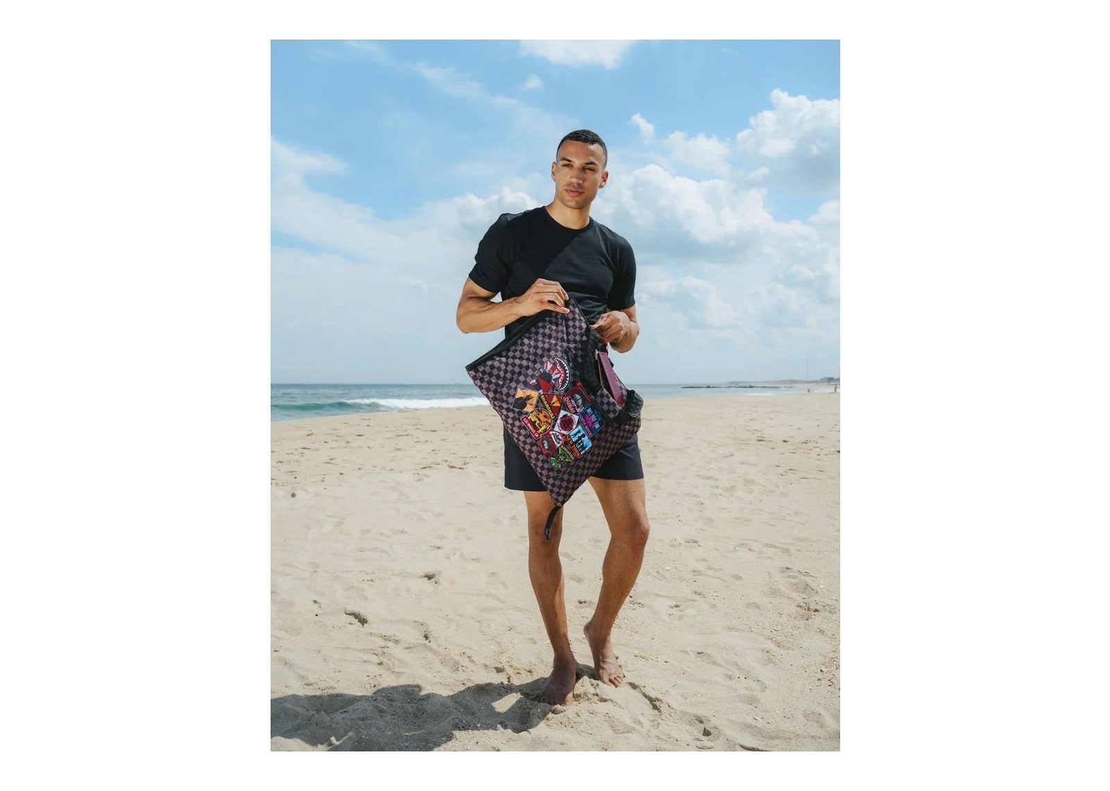 Sprayground Global Mogul Beach Throw Black - görsel 9