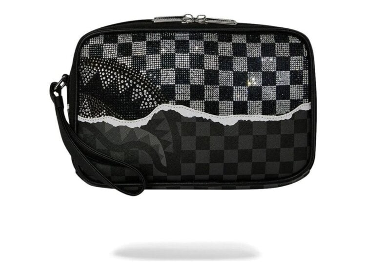 Sprayground Gold Diamond Tear Toiletry Bag Silver