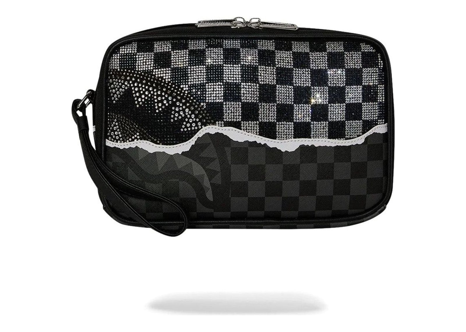 Sprayground Gold Diamond Tear Toiletry Bag Silver