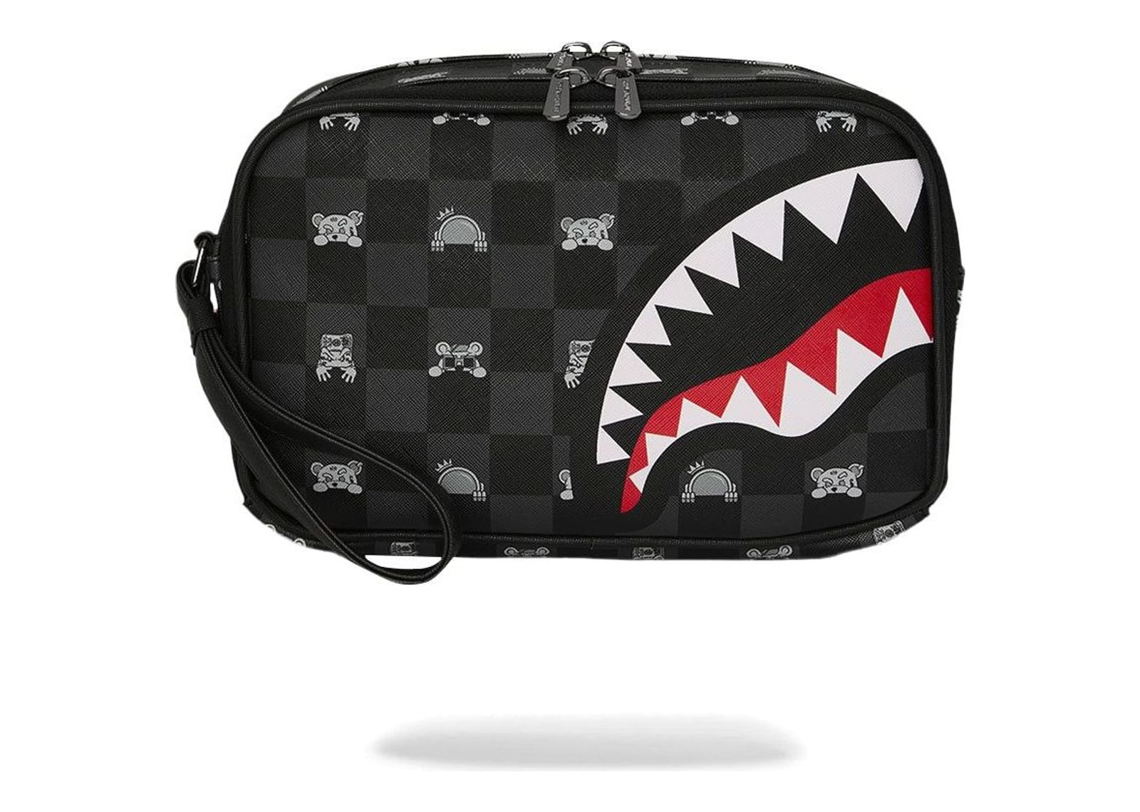 Sprayground Gray Peeking Character Check Toiletry Brick Grey