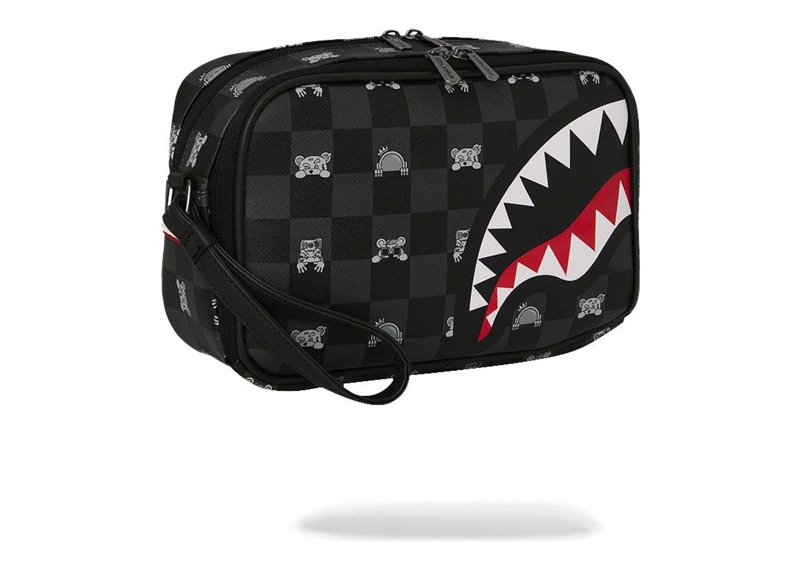 Sprayground Gray Peeking Character Check Toiletry Brick Grey - görsel 2
