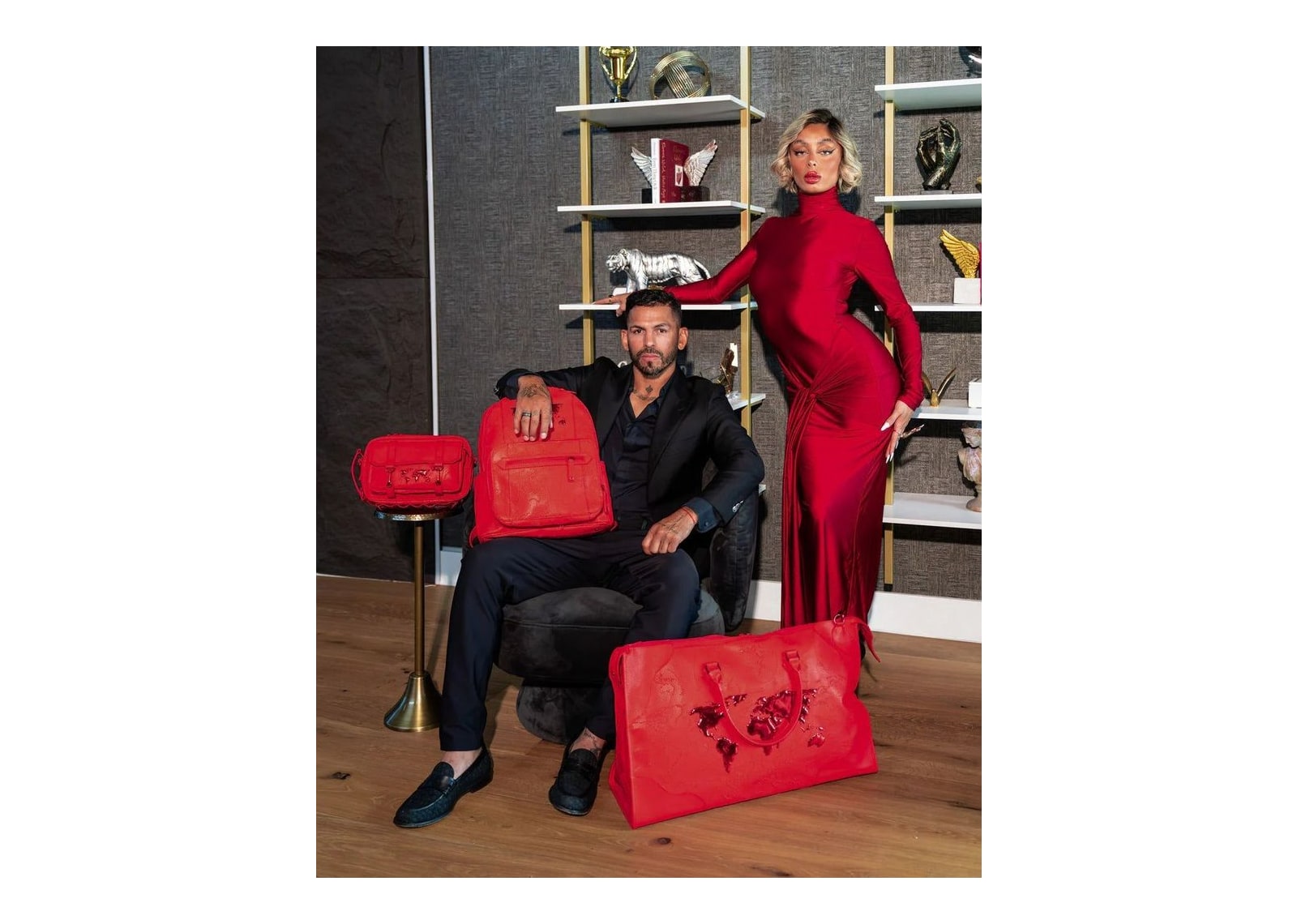 Sprayground James Global Red Crossbody Red - görsel 4