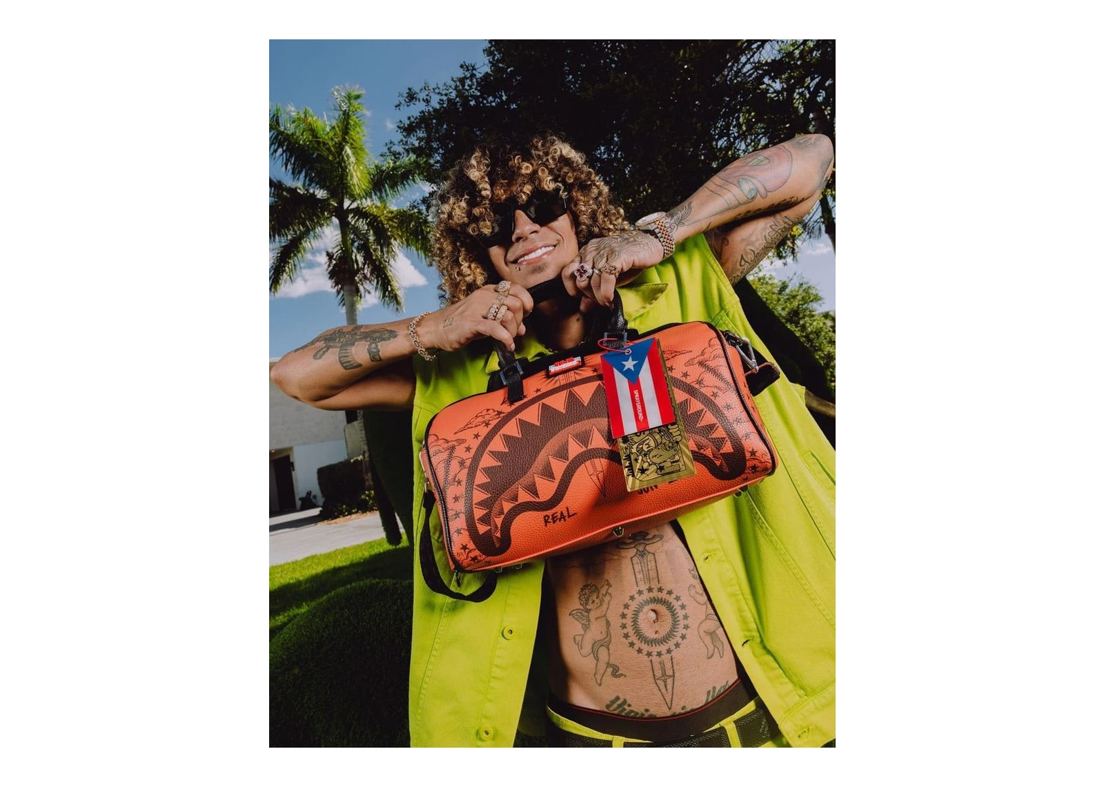 Sprayground Jon Z Tattoos Mini Duffle Orange - görsel 2