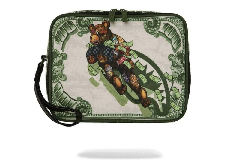 Sprayground Money Fly Bear Toiletry Green
