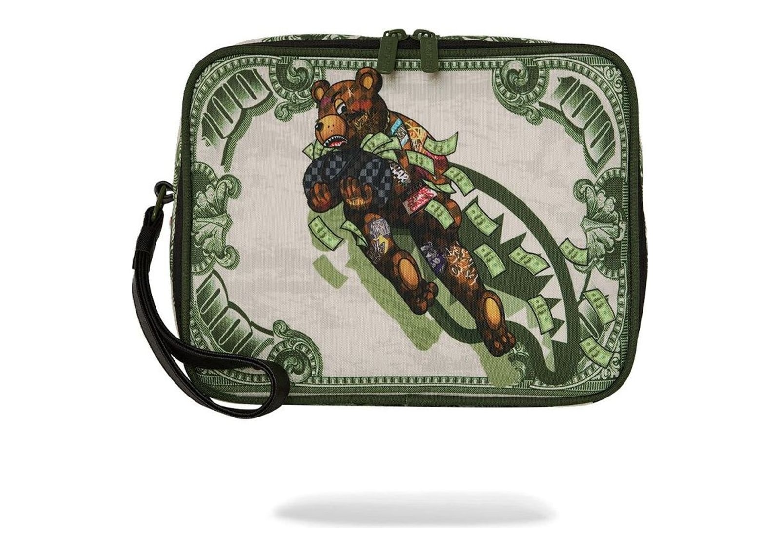Sprayground Money Fly Bear Toiletry Green