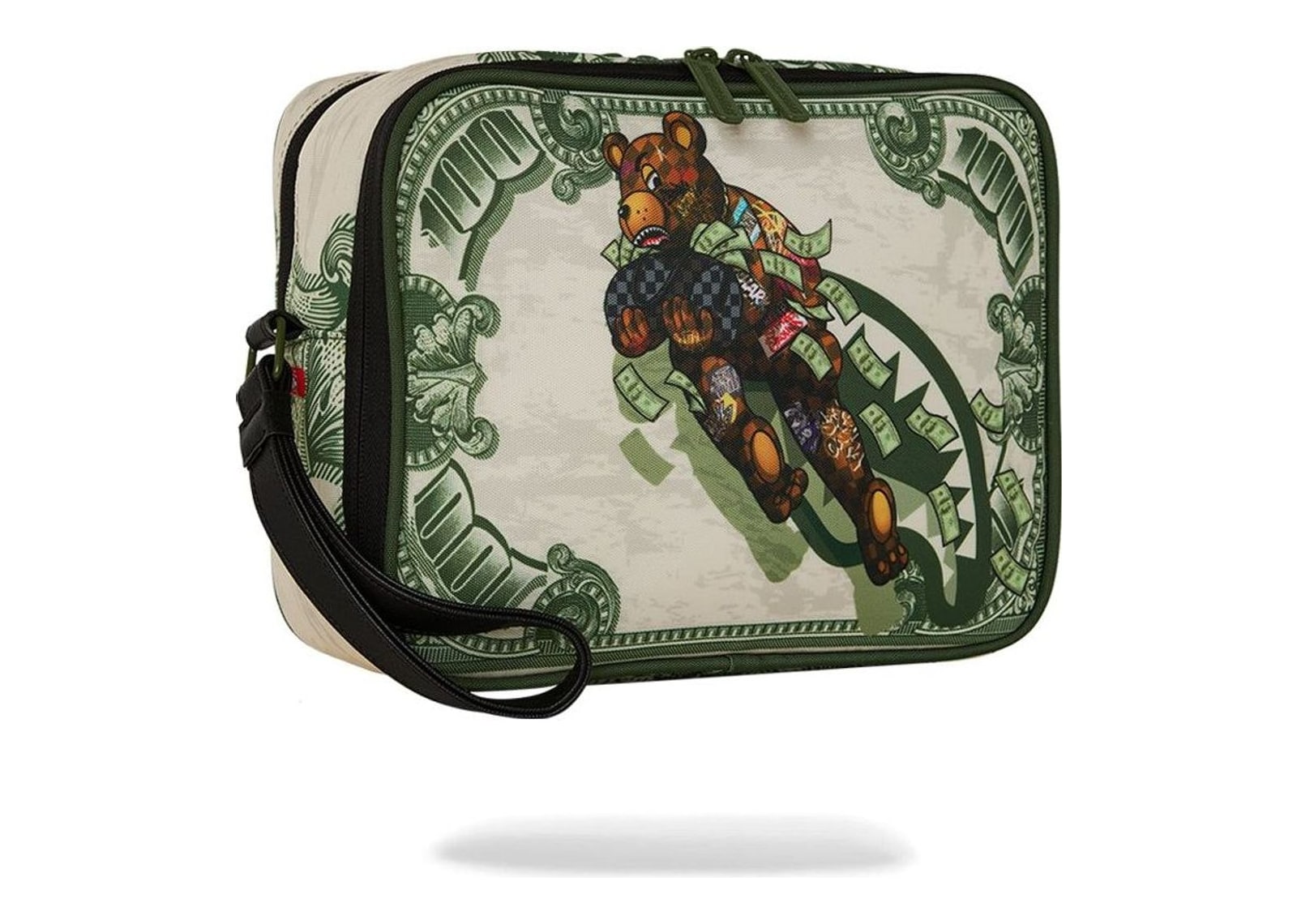 Sprayground Money Fly Bear Toiletry Green - görsel 2