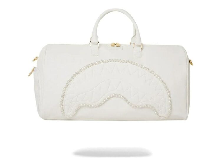 Sprayground Pearl Sharkmouth Duffle White