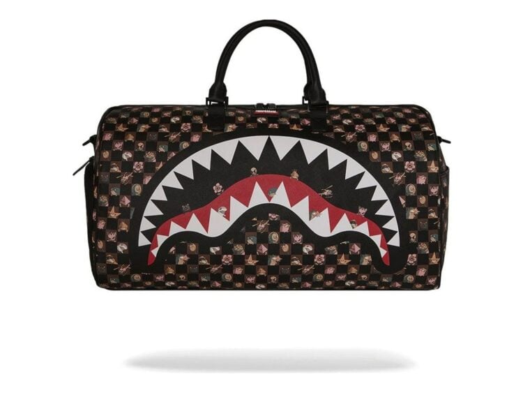 Sprayground Peeking Characters Remix Large Duffle Brown