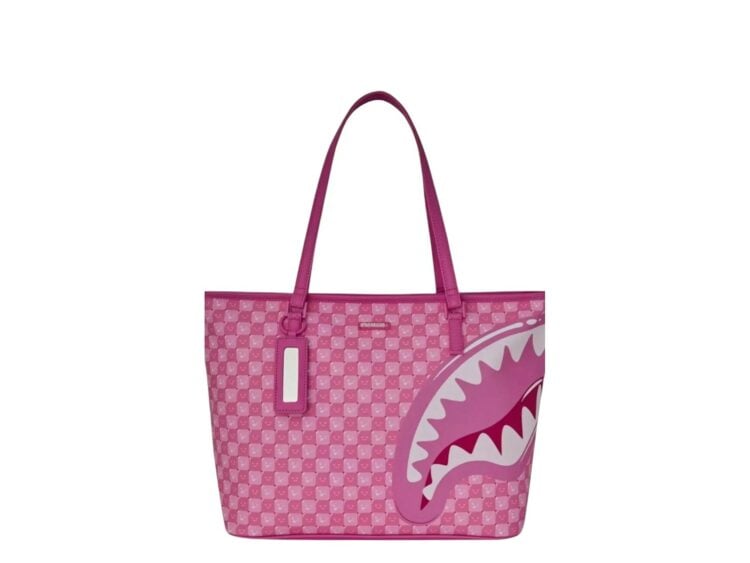 Sprayground Pink New Check Faces Tote Multicolor