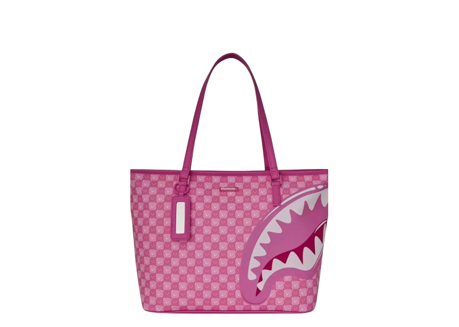 Sprayground Pink New Check Faces Tote Multicolor