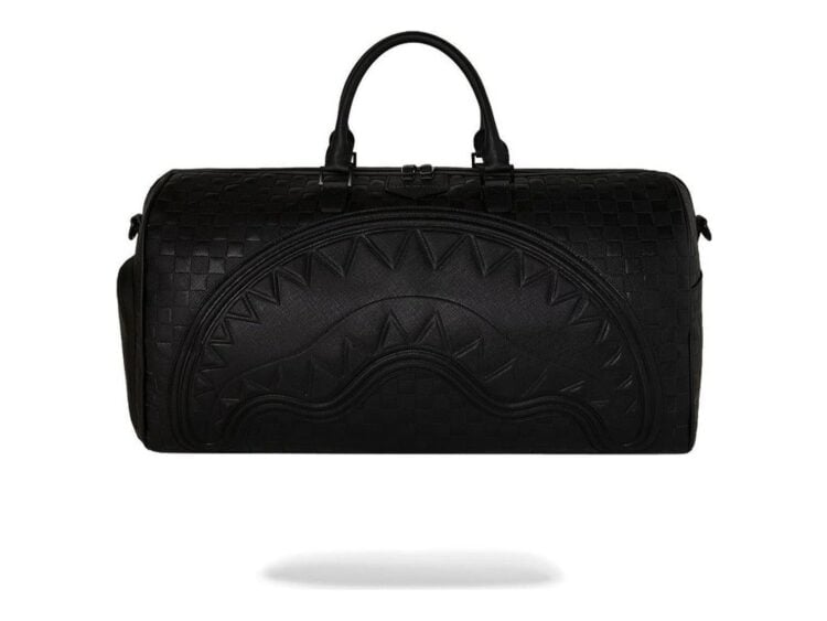 Sprayground Raised Check Duffle Black